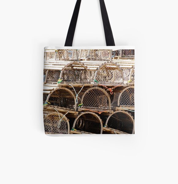Lobster Pot Art All Over Print Tote Bag