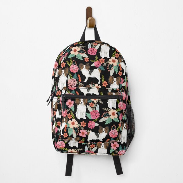 Item preview, papillon dog floral - vintage florals, floral pet, cute dog, papillon  designed and sold by PetFriendly.