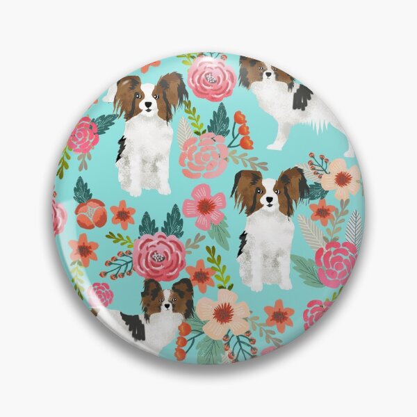 Item preview, papillon dog floral - vintage florals, floral pet, cute dog, papillon  designed and sold by PetFriendly.