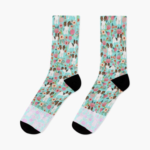 Artikelvorschau, papillon dog floral - vintage florals, floral pet, cute dog, papillon entworfen und verkauft von PetFriendly.