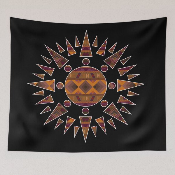 Item preview, Native American earth colours Pattern Design inside a Sun Design designed and sold by Jake Purcell.