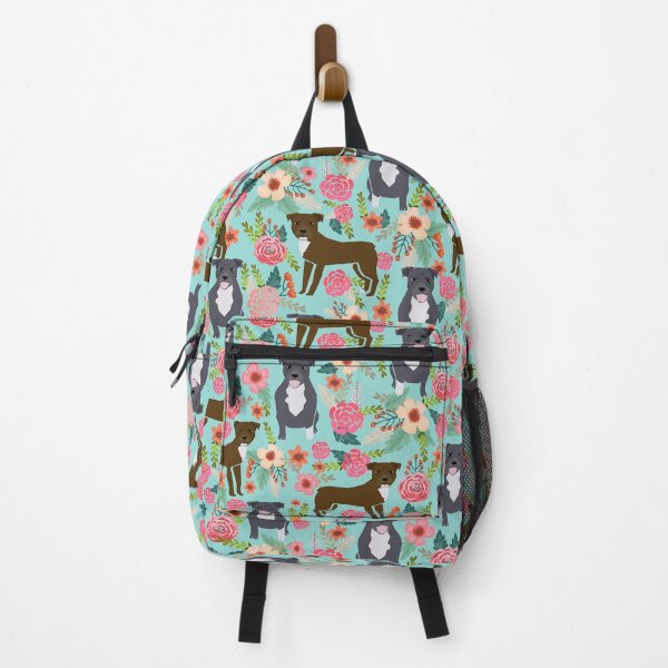 Item preview, pitbulls dog floral - vintage florals, floral pet, cute dog, blue pitty, grey pitbull, blue pitbull designed and sold by PetFriendly.