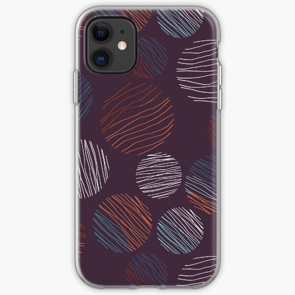 Line Circles | Dark Plum | Pattern iPhone Soft Case