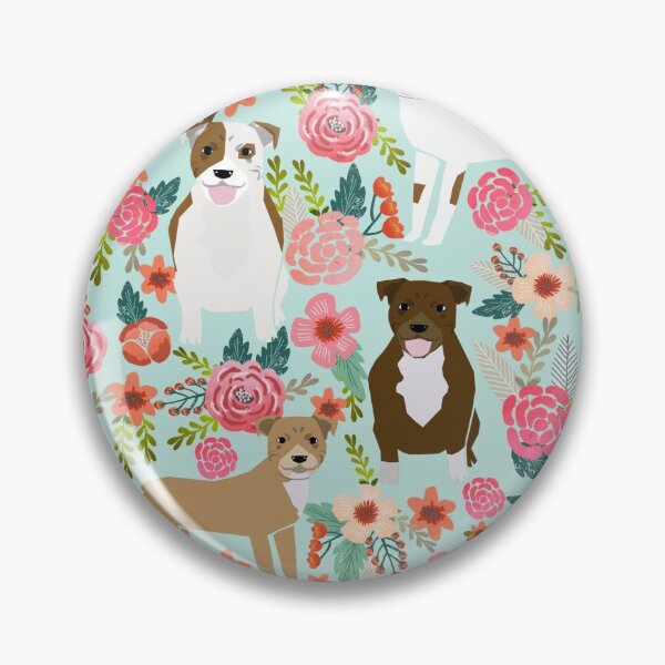 Item preview, pitbulls dog floral - vintage florals, floral pet, cute dog, brindle pitbull, fawn pitbull, dogs, pitty, staffy, blue pitty, grey pitbull, blue pitbull designed and sold by PetFriendly.