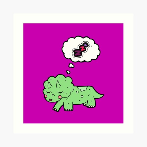 Sleepy Dinosaur Art Prints | Redbubble