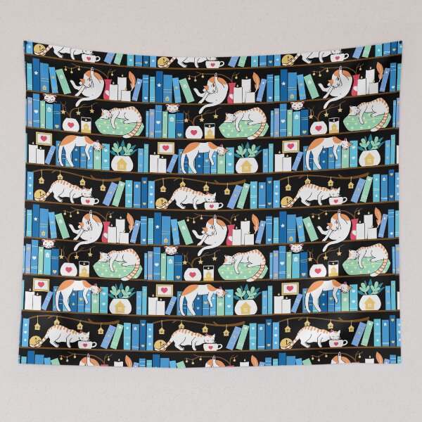Item preview, Library cats - turquoise morning designed and sold by Elenanaylor.