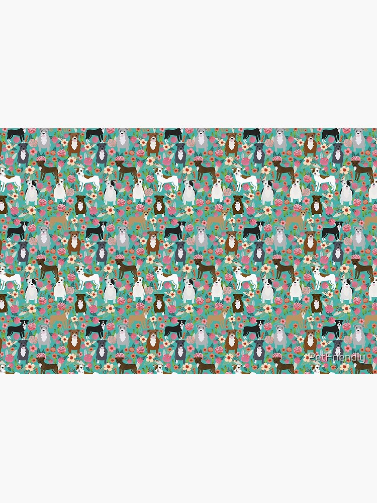 Thumbnail 4 of 4, Zipper Pouch, pitbull floral, pitty dogs floral pattern - vintage florals, doggo, brindle pitbull,fawn pitbull, brown pitbull, grey pitbulls, dog, dogs, pitty, staffy, cute dog, staffordshire terrier designed and sold by PetFriendly.