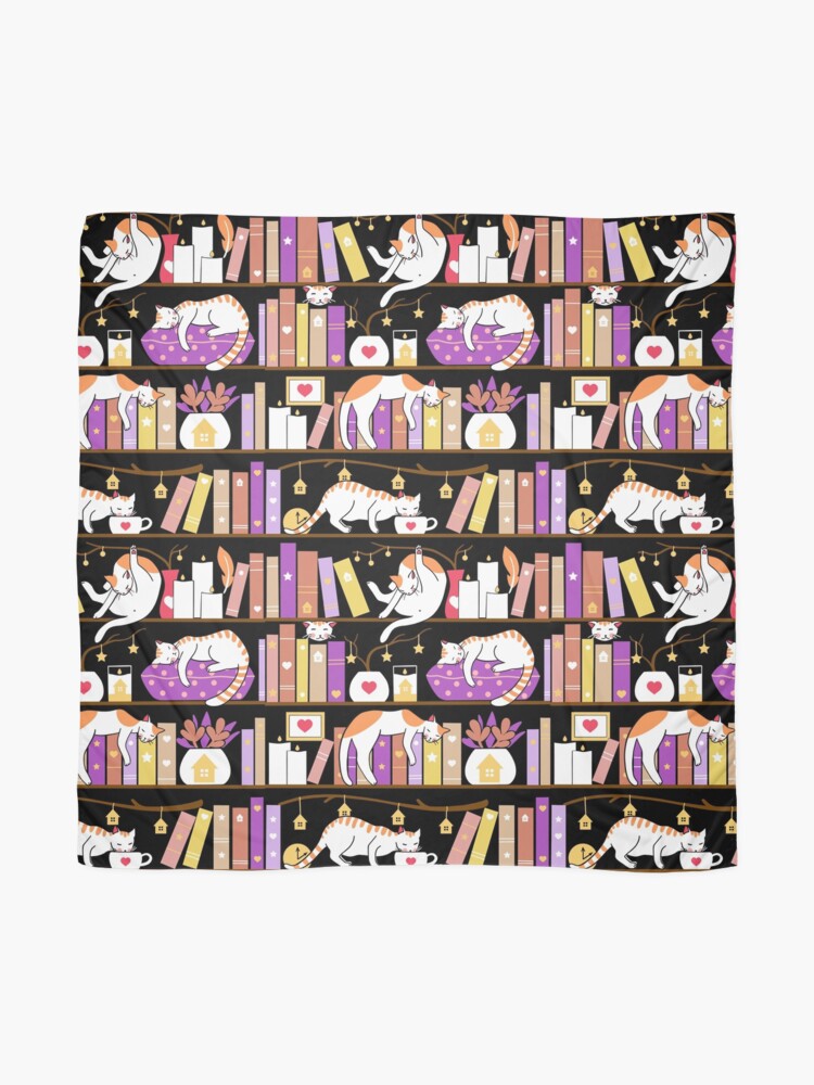 Alternate view of Library cats - dreamy violet Scarf