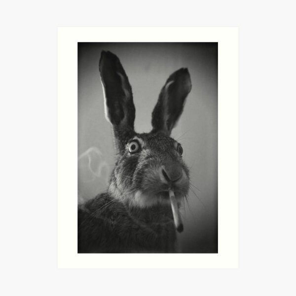 Bunny Smokes Art Print