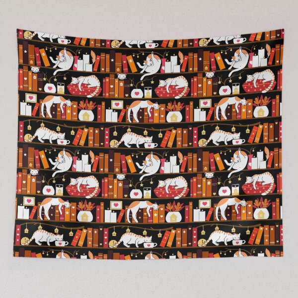 Item preview, Library cats - cherry red designed and sold by Elenanaylor.