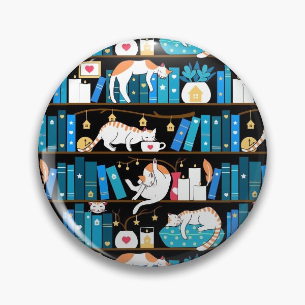 Item preview, Library cats - ocean blue designed and sold by Elenanaylor.