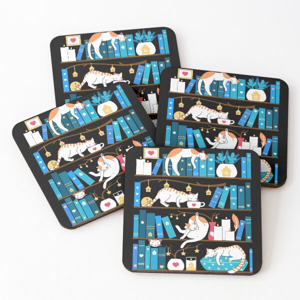 Item preview, Library cats - ocean blue designed and sold by Elenanaylor.