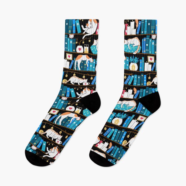 Item preview, Library cats - ocean blue designed and sold by Elenanaylor.