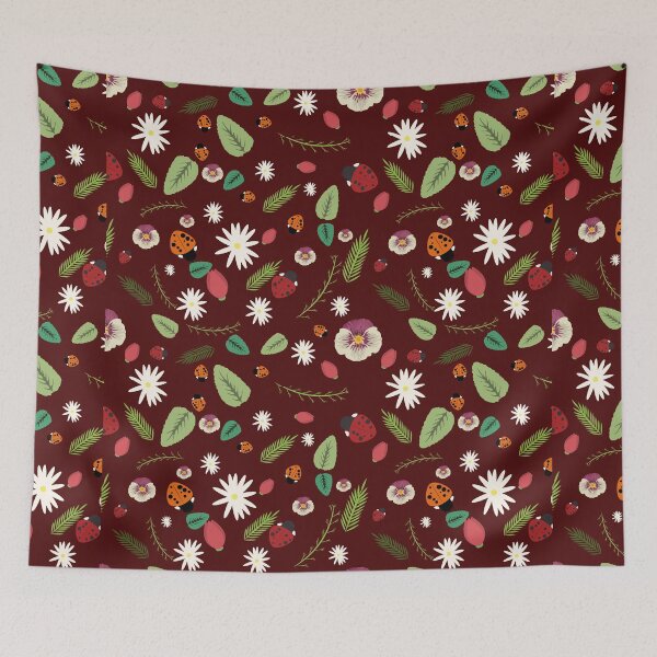 Item preview, wonderful flying animals and flowers pattern designed and sold by rockkat.