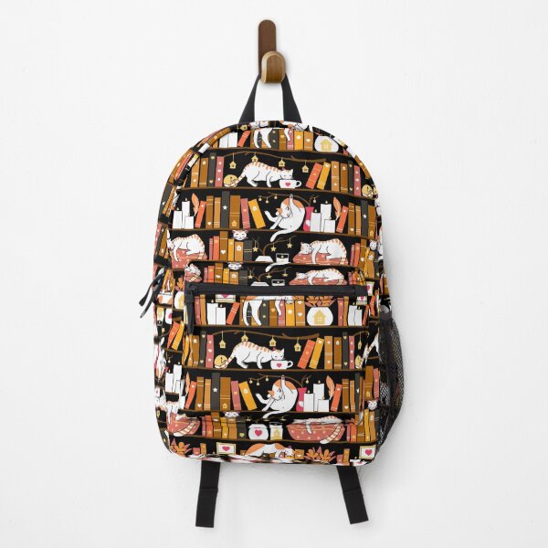 Item preview, Library cats - terracotta mustard designed and sold by Elenanaylor.