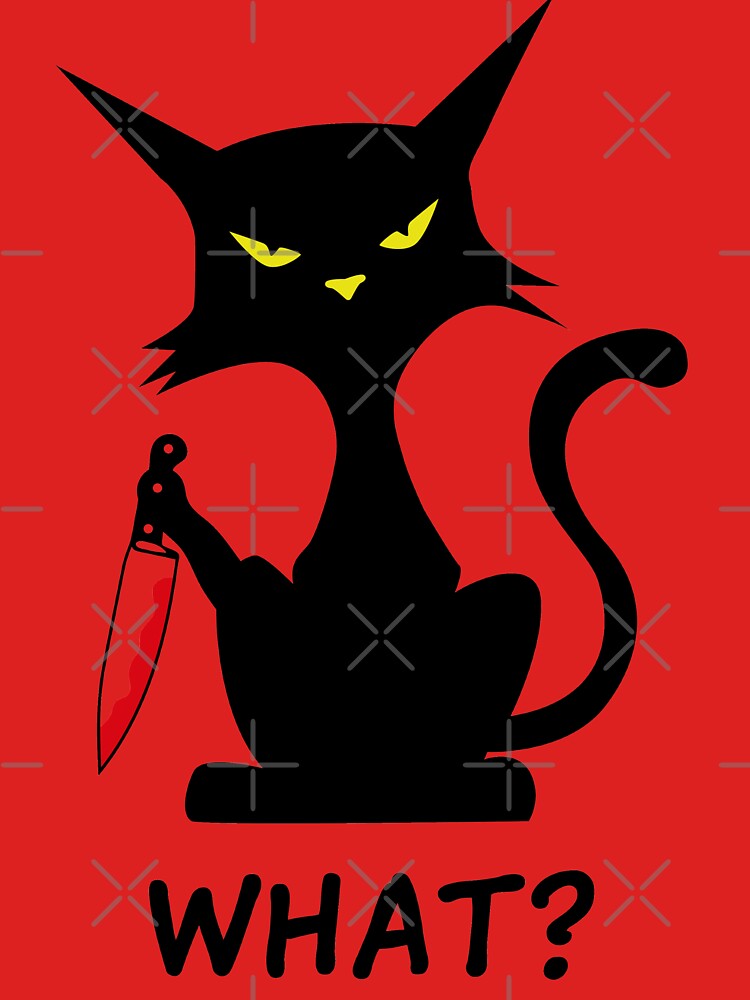 black cat holding knife shirt