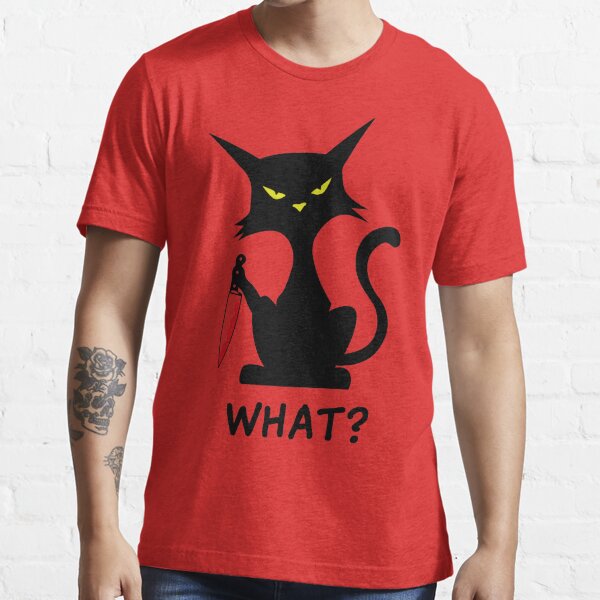 black cat holding knife shirt