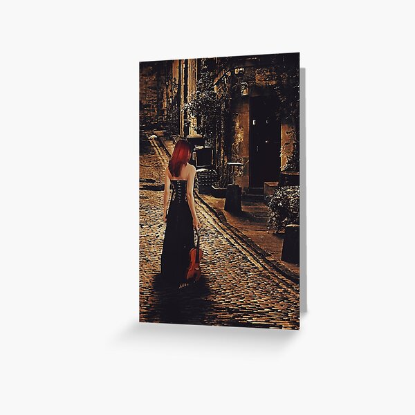 Soloist - Solitary Woman with Violin Greeting Card