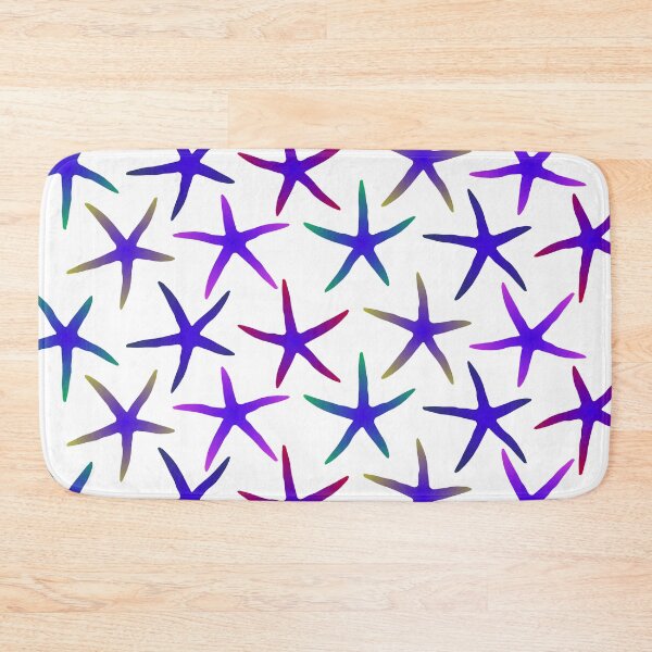 Item preview, Colorful Blue Starfish Pattern (on white) designed and sold by Davey's Designs.