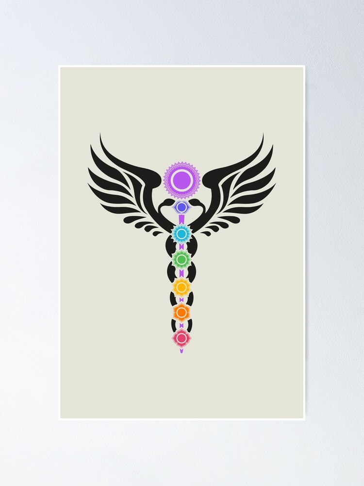 Caduceus Kundalini 7 Chakren Spiritualitat Symbol Gesundheit Poster Von Nitty Gritty Redbubble