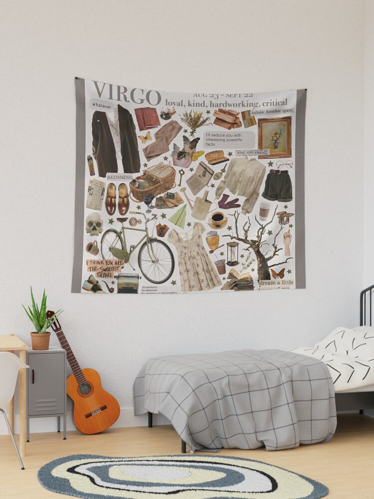 Vintage Zodiac Constellation Tapestry Light Academia Dorm 