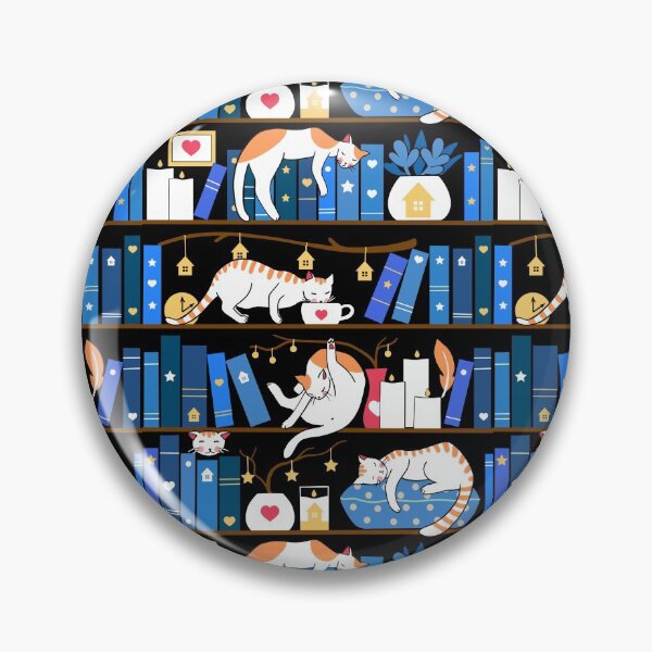 Item preview, Library cats - midnight blue designed and sold by Elenanaylor.