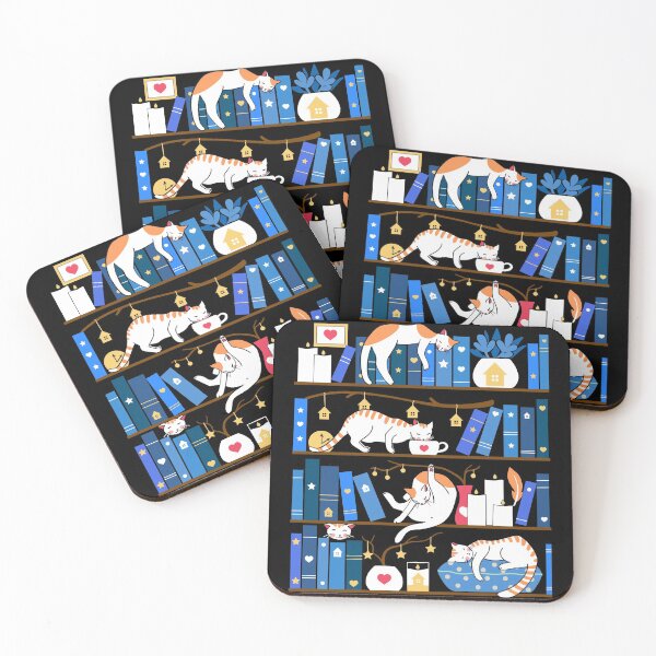 Item preview, Library cats - midnight blue designed and sold by Elenanaylor.