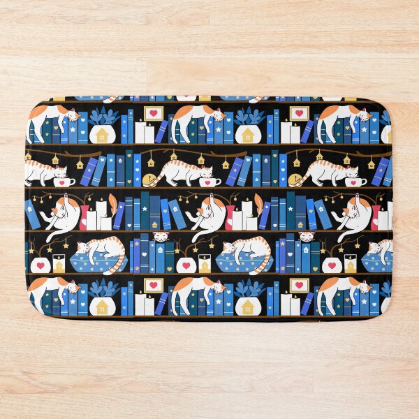 Item preview, Library cats - midnight blue designed and sold by Elenanaylor.
