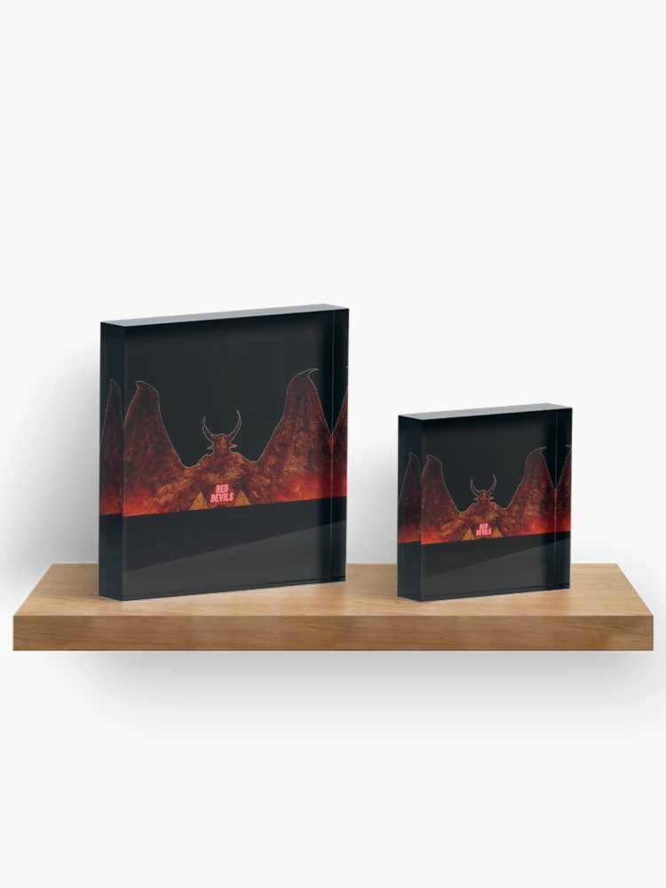 Aperçu 3 sur 5. Bloc acrylique avec l'œuvre diables Rouges créée et vendue par Ashishkumar024.