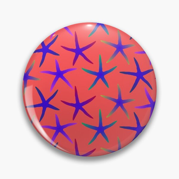 Item preview, Colorful Blue Starfish Pattern (on red) designed and sold by Davey's Designs.