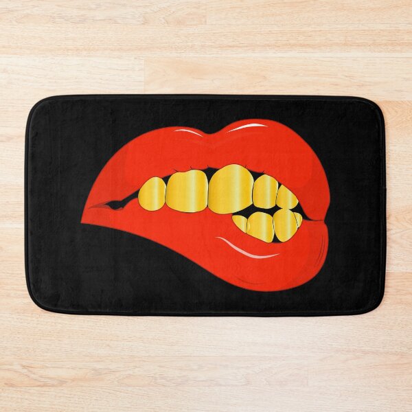 Item preview, Biting Red Lips With Golden Grillz designed and sold by Full Moon.
