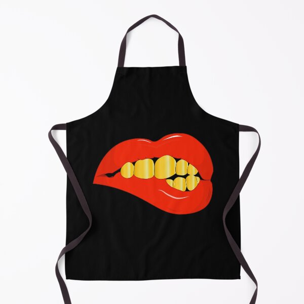 Item preview, Biting Red Lips With Golden Grillz designed and sold by Full Moon.