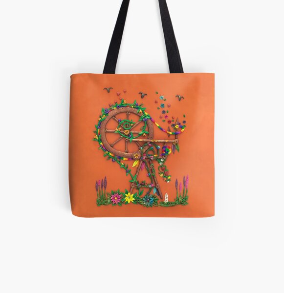Spinning Time - Spinning Wheel Art All Over Print Tote Bag