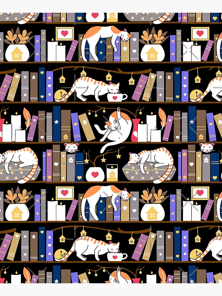 Library cats - fossil grey by Elenanaylor