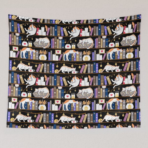 Item preview, Library cats - fossil grey designed and sold by Elenanaylor.