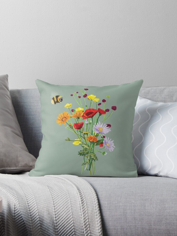 Thumbnail 1 of 3, Throw Pillow, A Bee Sees designed and sold by beccajemz.