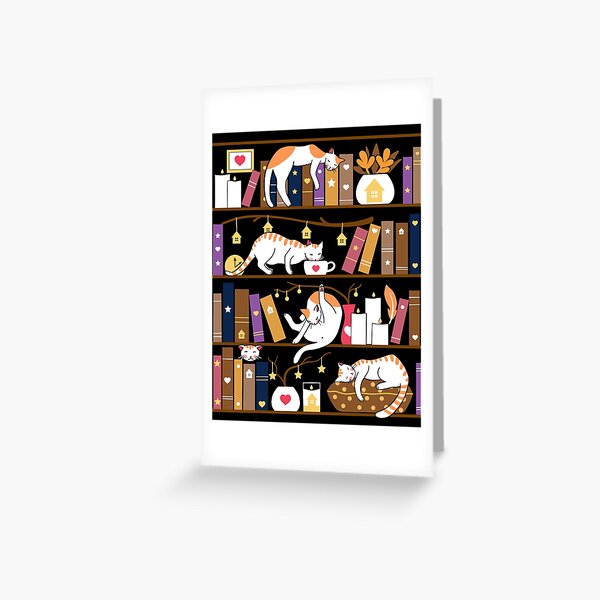 Library cats - caramel chocolate Greeting Card