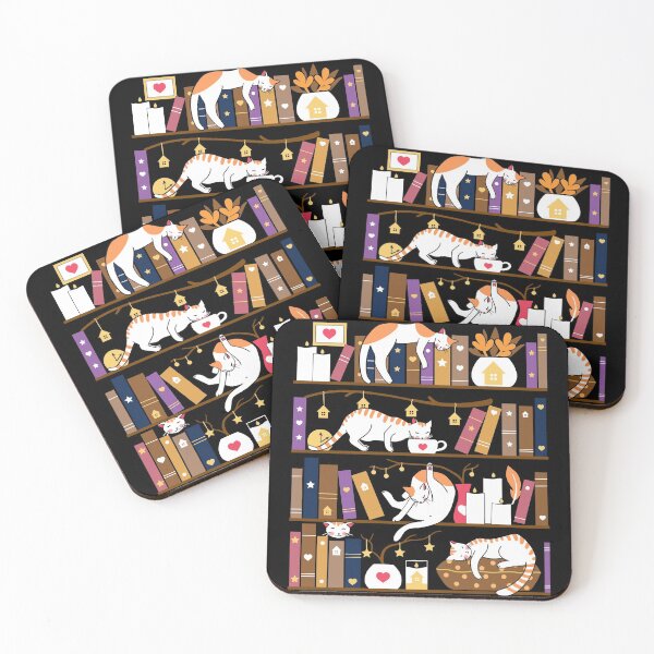 Item preview, Library cats - caramel chocolate designed and sold by Elenanaylor.