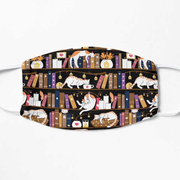 Library cats - caramel chocolate Flat Mask