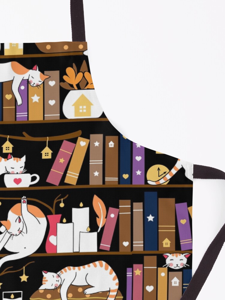 Alternate view of Library cats - caramel chocolate Apron