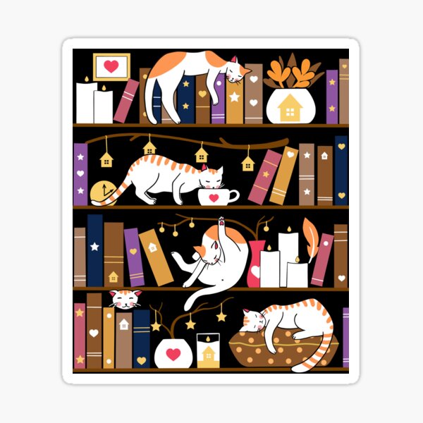 Library cats - caramel chocolate Sticker