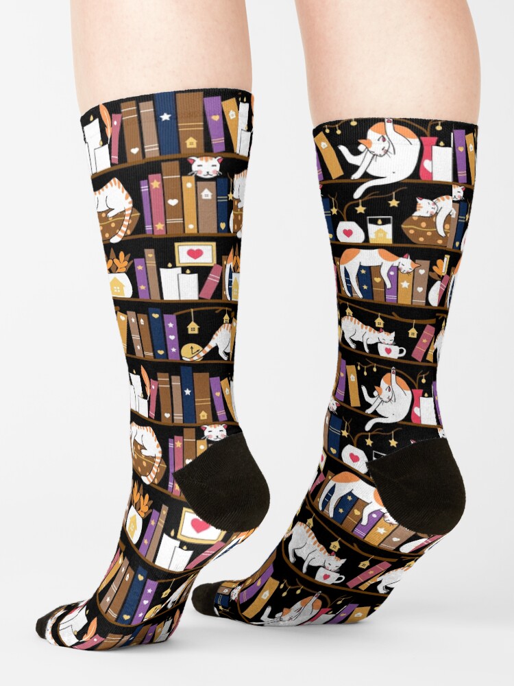 Alternate view of Library cats - caramel chocolate Socks