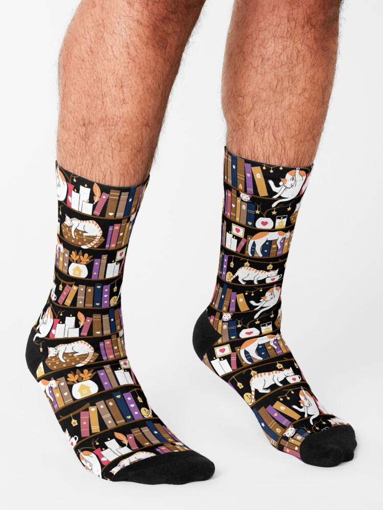 Alternate view of Library cats - caramel chocolate Socks