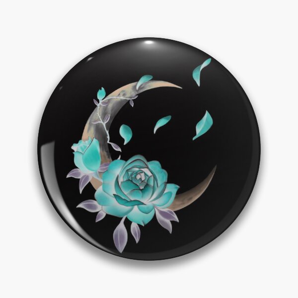 Item preview, Romantic Half Crescent Moon with Roses and Leaves designed and sold by Tyler Rosso.