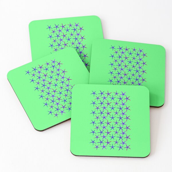 Item preview, Colorful Blue Starfish Pattern (on green) designed and sold by Davey's Designs.