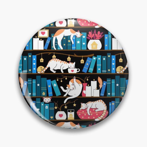 Item preview, Library cats - ocean blue and raspberry red designed and sold by Elenanaylor.