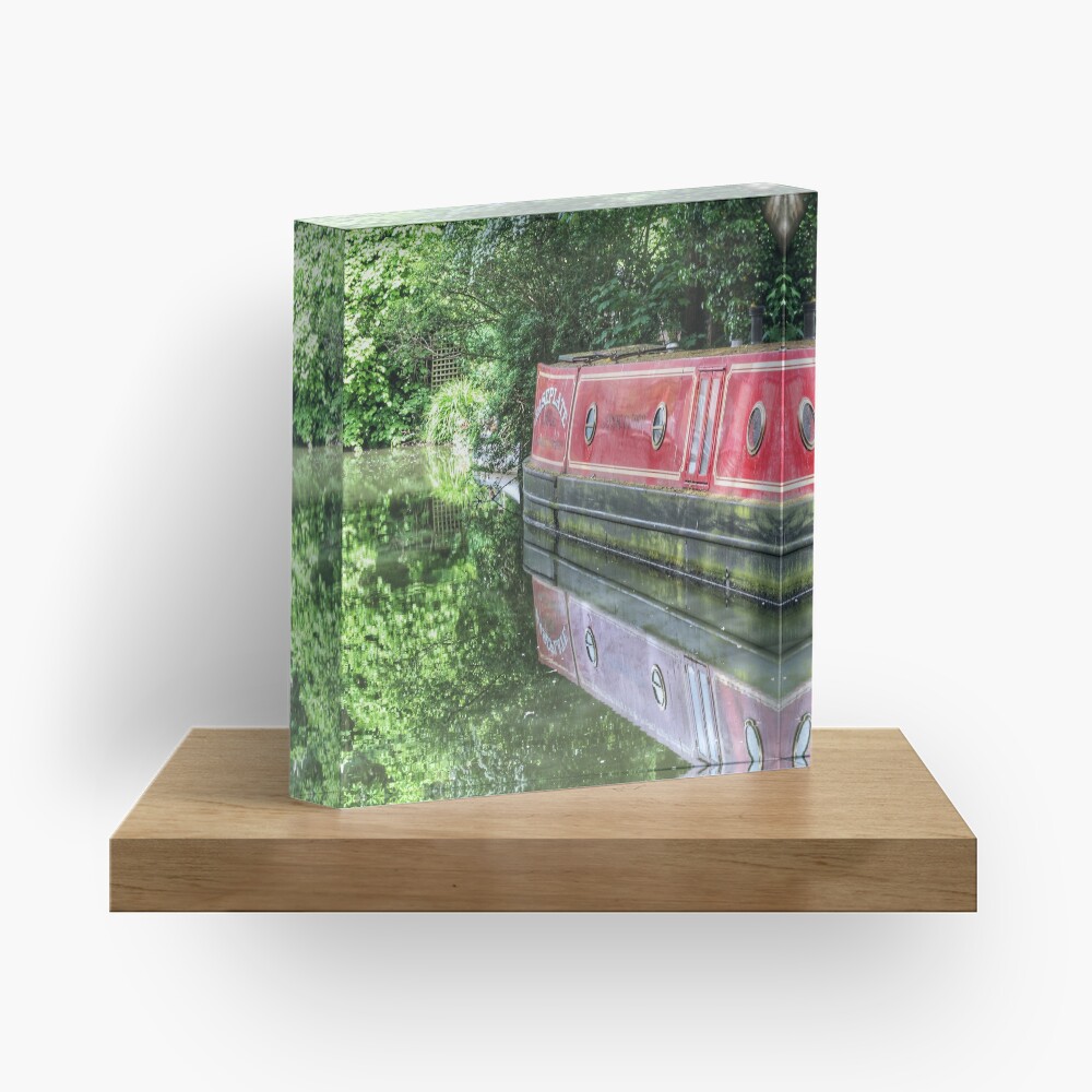 Dreamy Oxford Canal in May Acrylic Block