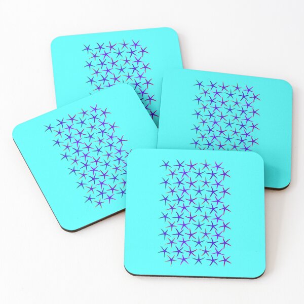 Item preview, Colorful Blue Starfish Pattern (on teal) designed and sold by Davey's Designs.