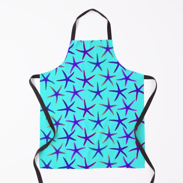 Item preview, Colorful Blue Starfish Pattern (on teal) designed and sold by Davey's Designs.