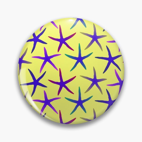 Item preview, Colorful Blue Starfish Pattern (on yellow) designed and sold by Davey's Designs.